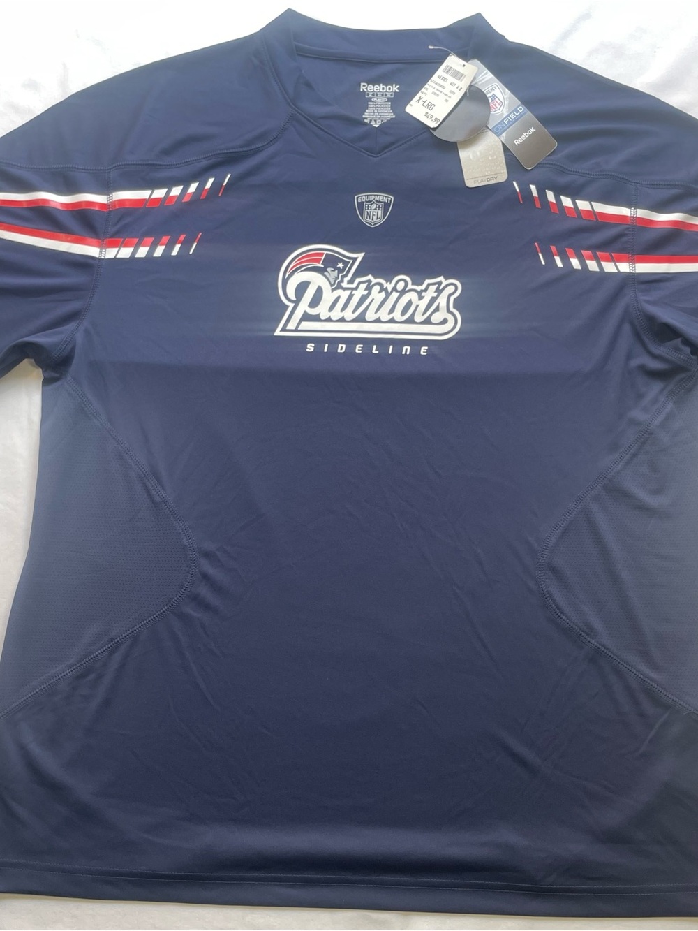 Reebok NFL New England Patriots Sideline PlayDry Shirt Navy Men's XL NWT